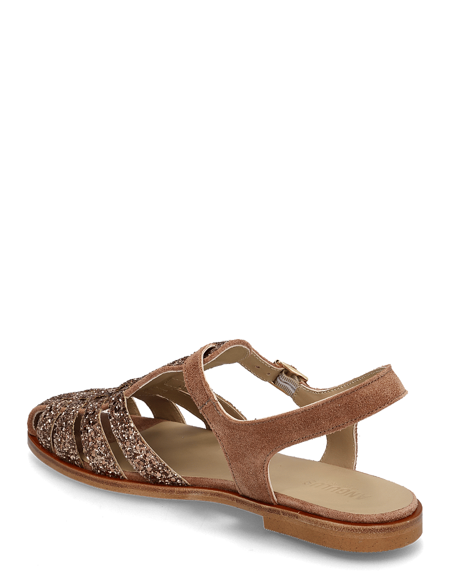 ANGULUS - Sandals - flat - closed toe - op - platta sandaler - 3297/3232 clay glitter/clay - 2