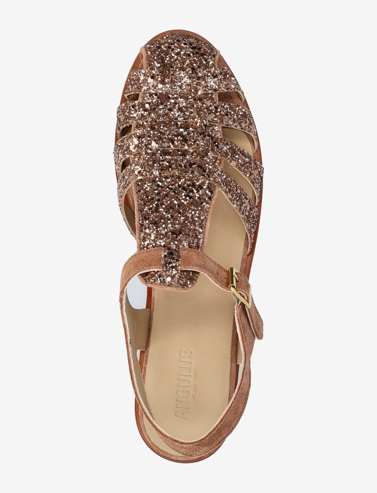 ANGULUS - Sandals - flat  - closed toe - op - flache sandalen - 3297/3232 clay glitter/clay - 3