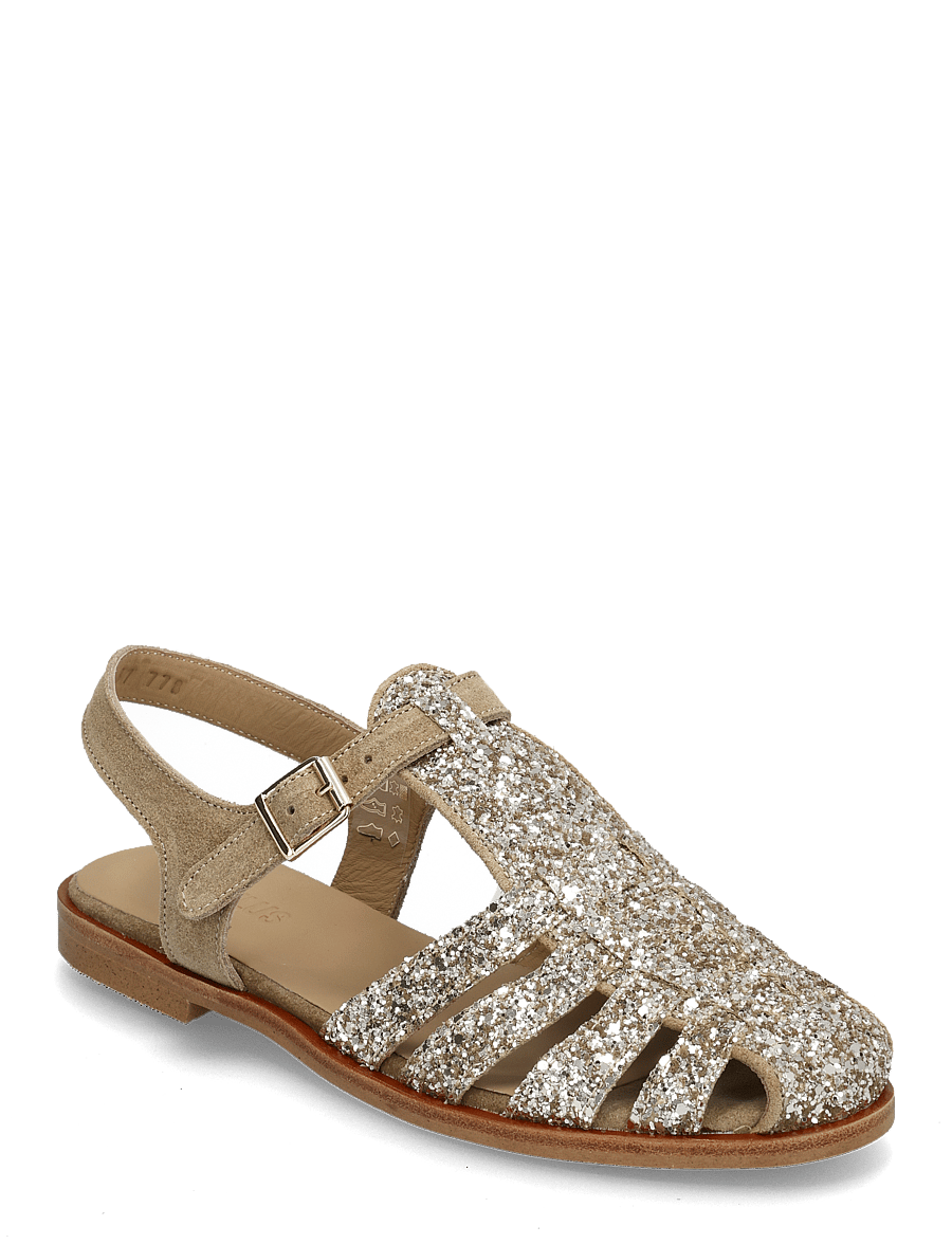 ANGULUS - Sandals - flat - closed toe - op - zempapēžu sandales - 3618/2217 champagne glitter/sa - 0