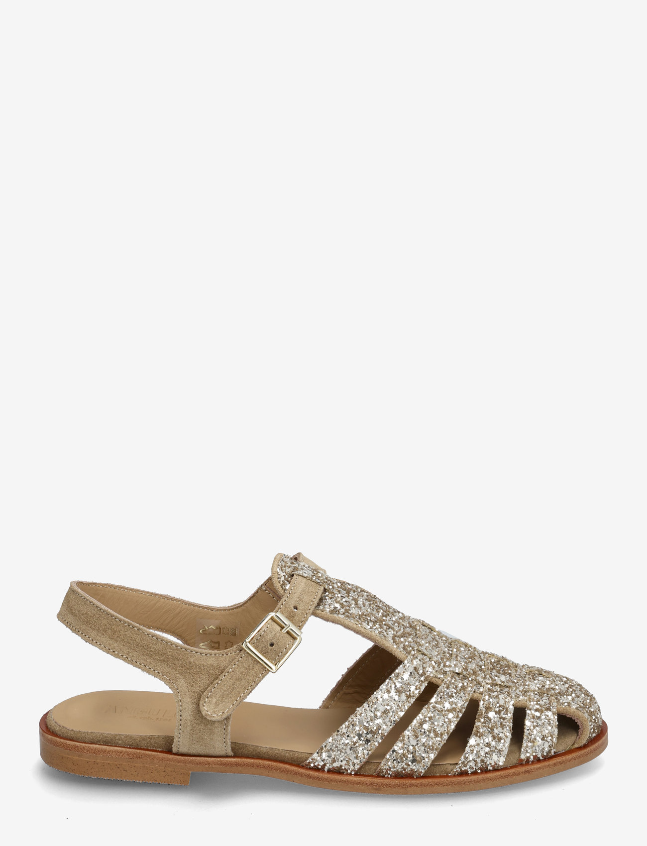 ANGULUS - Sandals - flat  - closed toe - op - flache sandalen - 3618/2217 champagne glitter/sa - 1