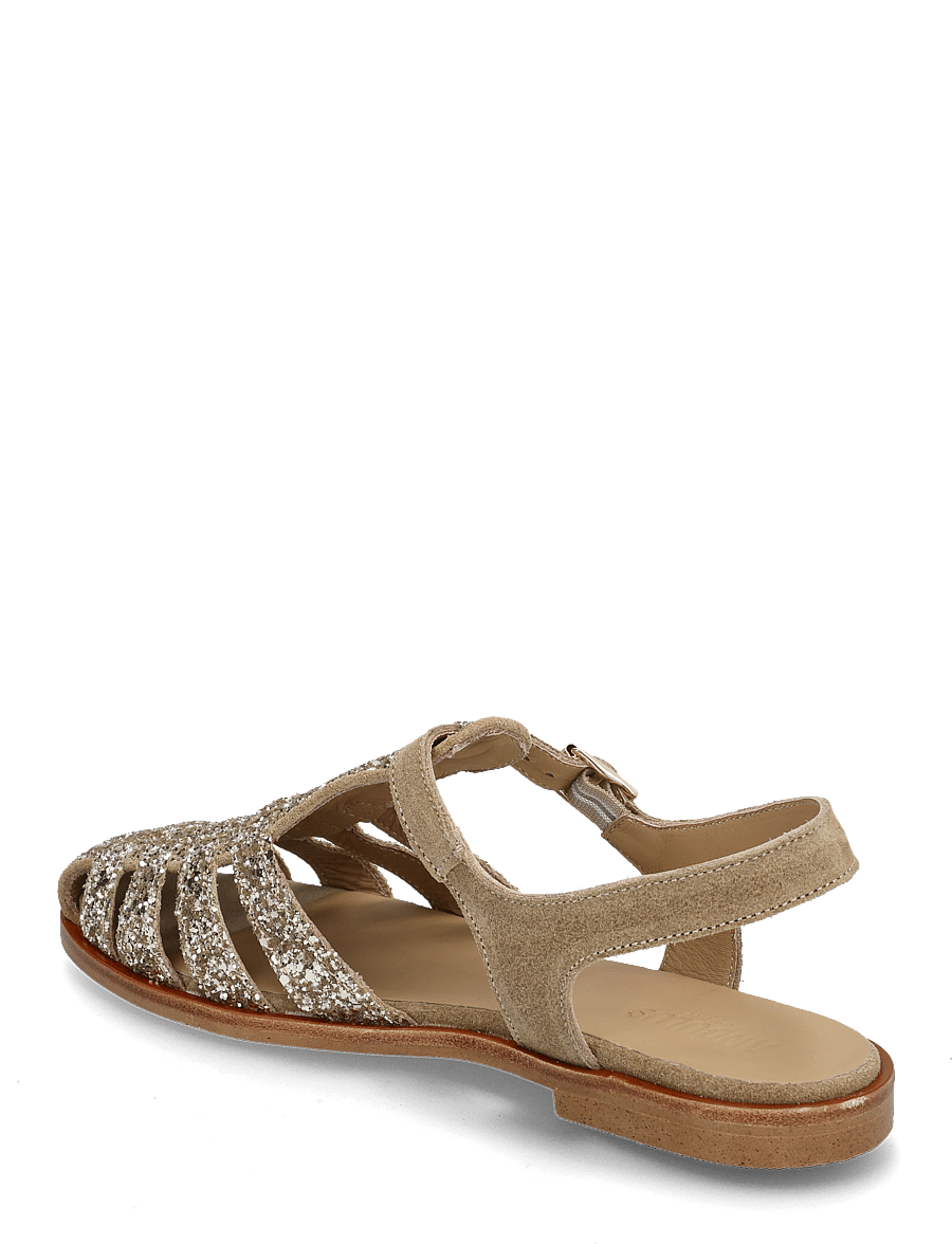 ANGULUS - Sandals - flat - closed toe - op - zempapēžu sandales - 3618/2217 champagne glitter/sa - 2