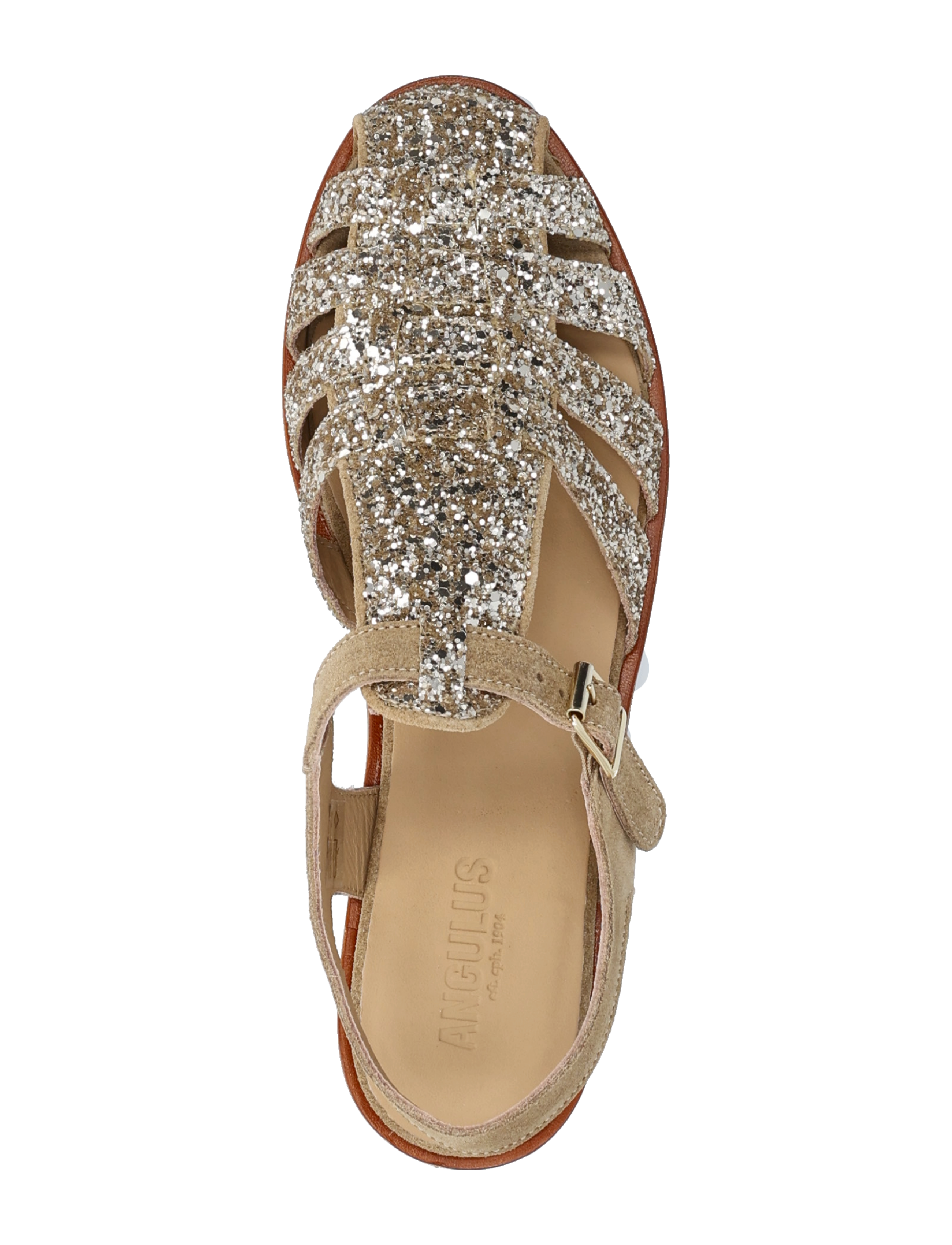 ANGULUS - Sandals - flat - closed toe - op - kvinnor - 3618/2217 champagne glitter/sa - 3