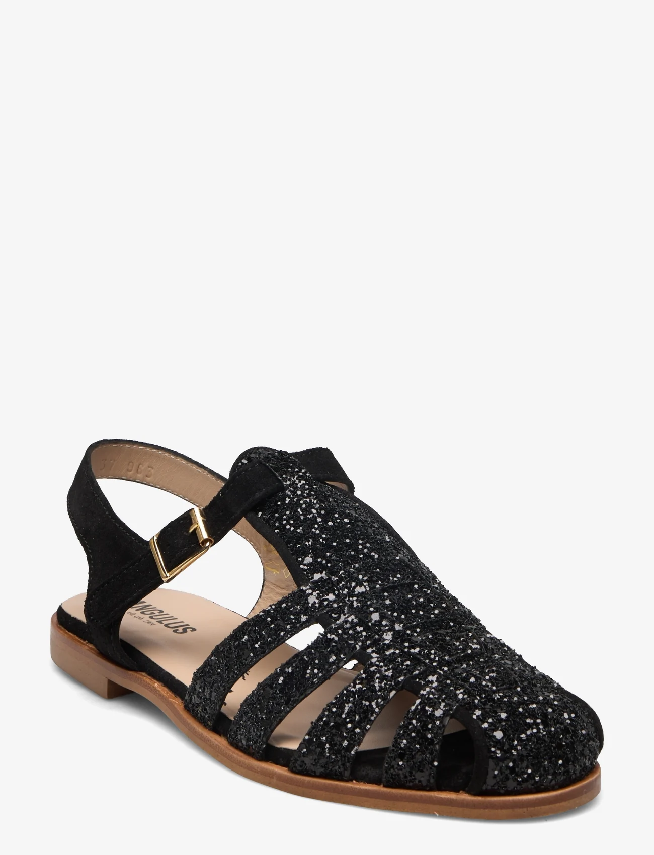 ANGULUS - Sandals - flat - closed toe - op - festkläder till outletpriser - 2486/1163 black glit/black - 0