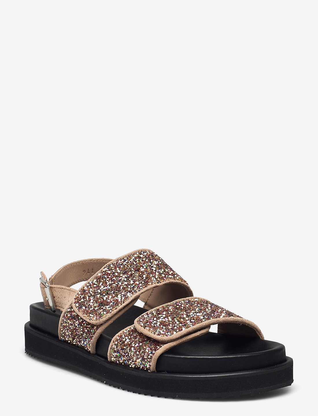 Black glitter online sandals flat