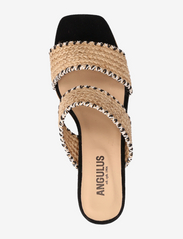 ANGULUS - Sandals - Block heels - 2062/1163 raffia black - 3