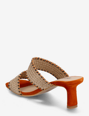ANGULUS - Sandals - Block heels - festkläder till outletpriser - 2063/2225 raffia/orange - 2