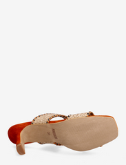 ANGULUS - Sandals - Block heels - festklær til outlet-priser - 2063/2225 raffia/orange - 4
