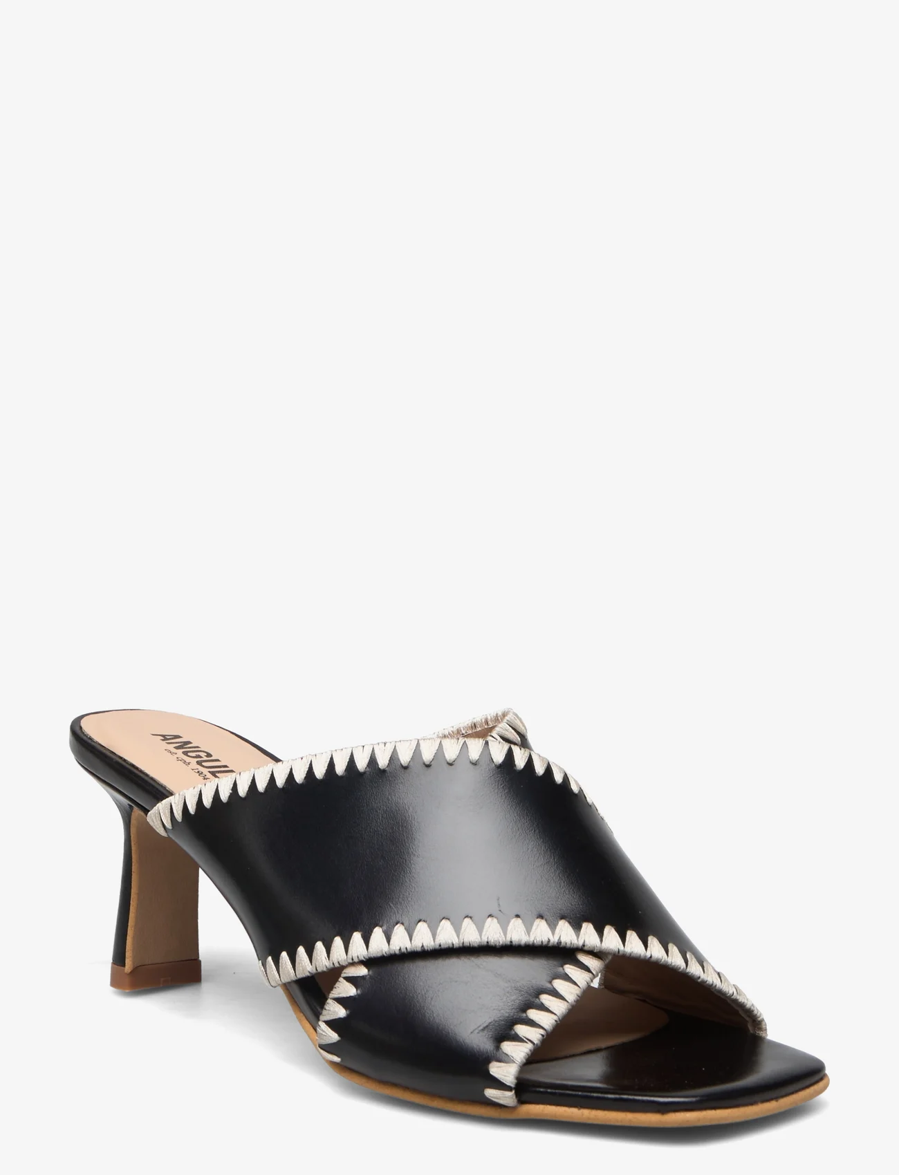 ANGULUS - Sandals - Block heels - mules tipa augstpapēžu kurpes - 1835 black - 0