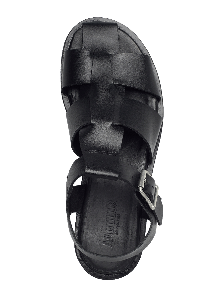 ANGULUS - Sandals - flat - closed toe - op - flache sandalen - 1785 black - 3