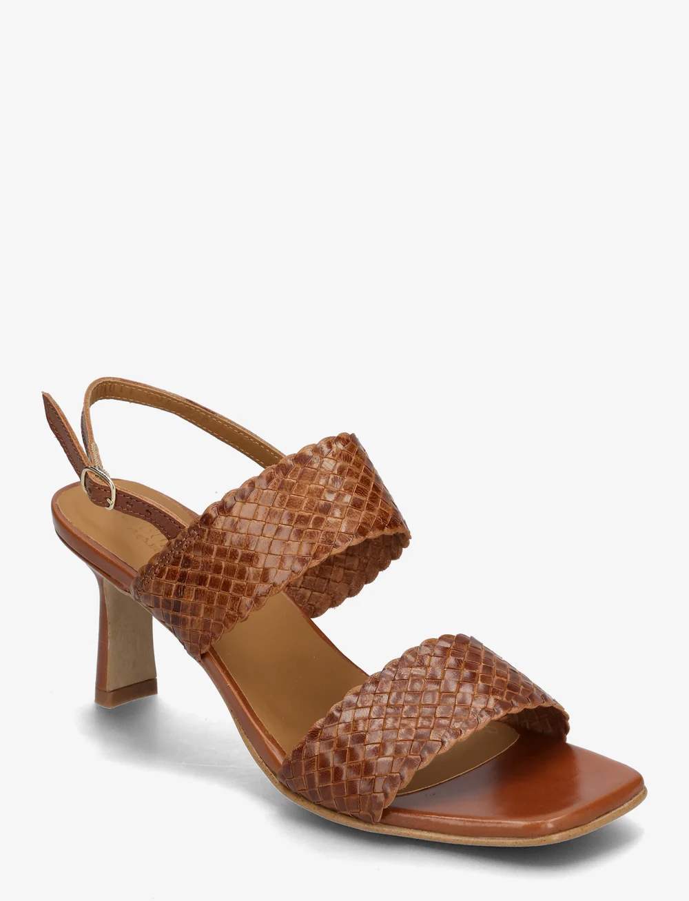 ANGULUS - Sandals - Block heels - heeled sandals - 3614 tan braid - 0