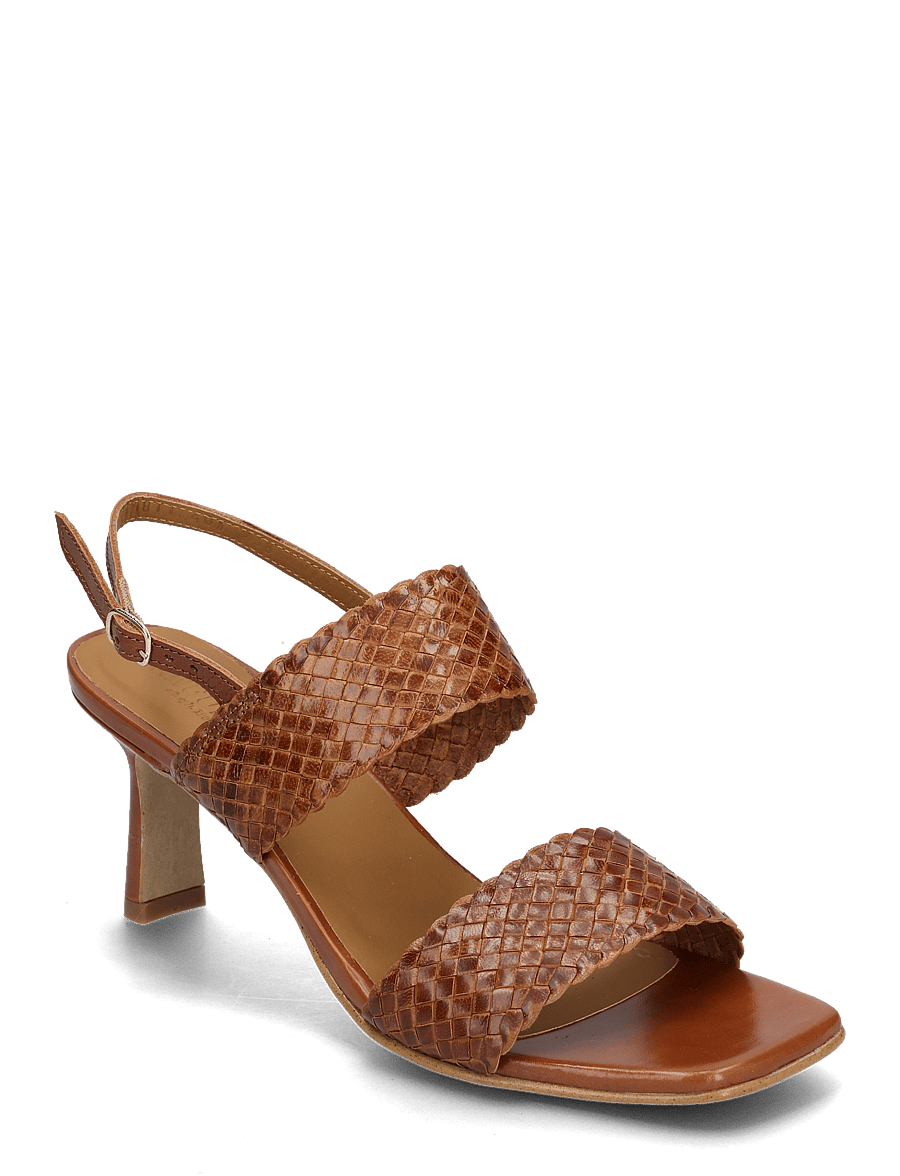 ANGULUS - Sandals - Block heels - sandales à talons - 3614 tan braid - 0