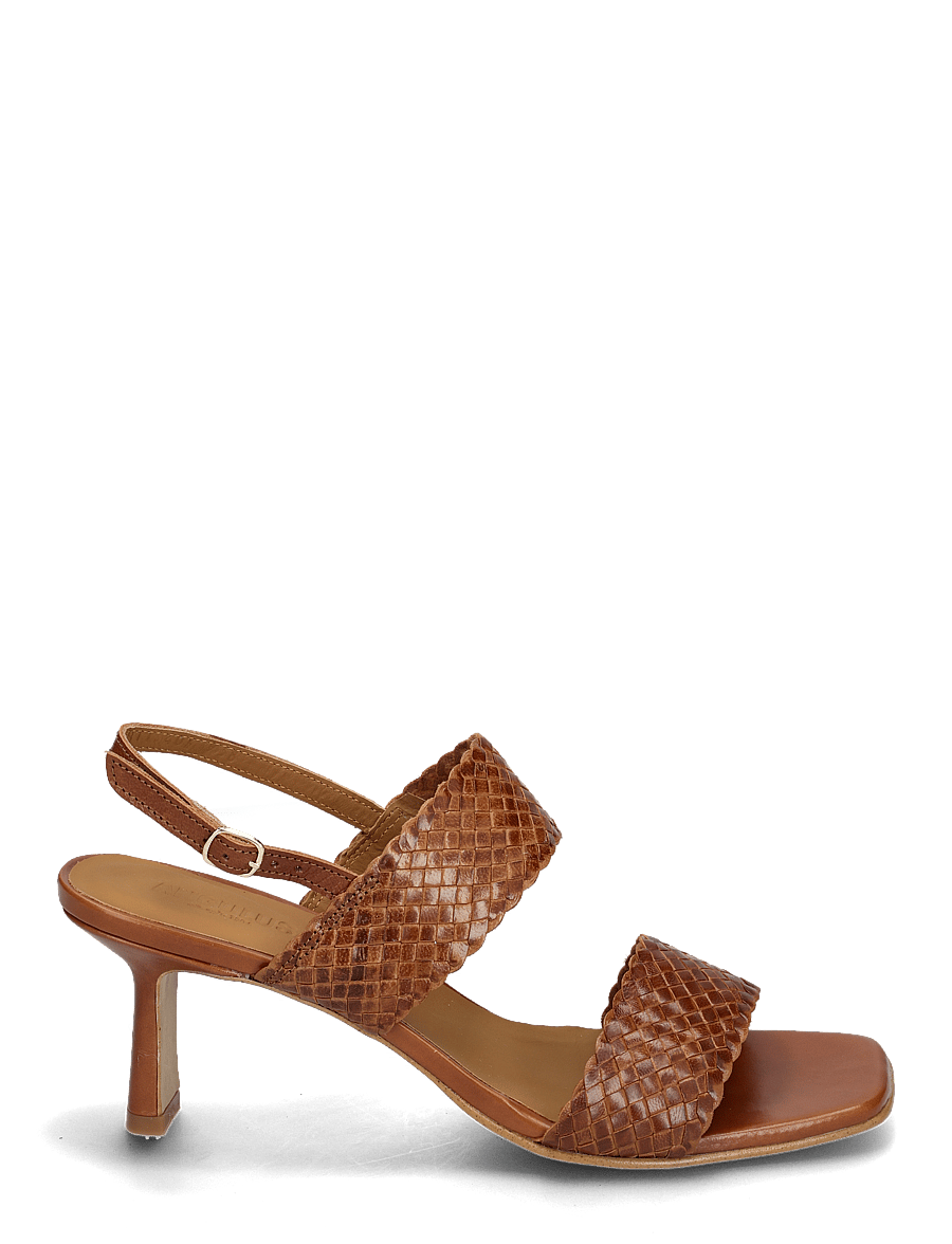 ANGULUS - Sandals - Block heels - sandales à talons - 3614 tan braid - 1