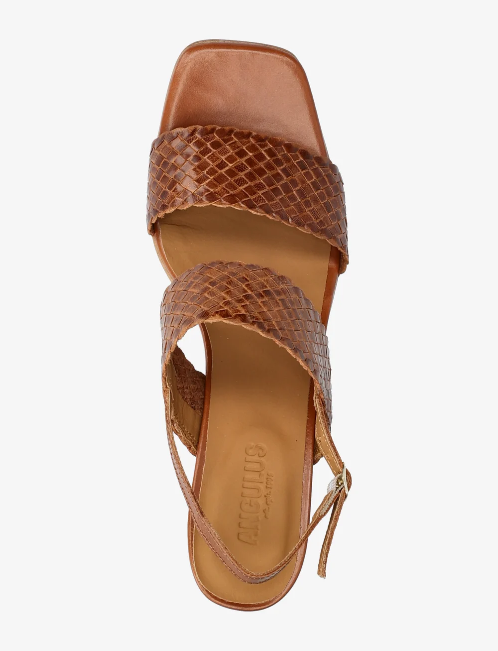 ANGULUS - Sandals - Block heels - heeled sandals - 3614 tan braid - 3
