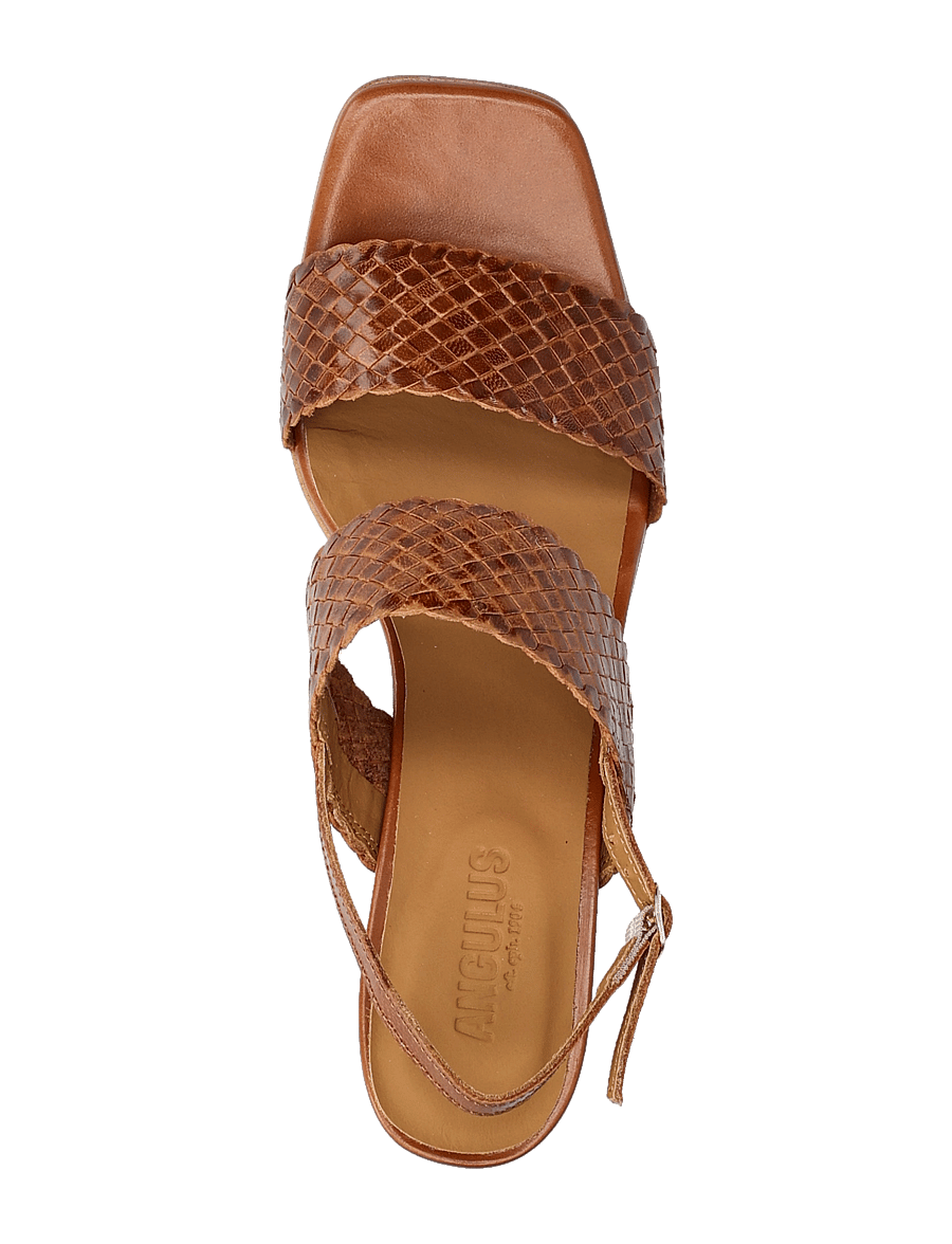 ANGULUS - Sandals - Block heels - sandales à talons - 3614 tan braid - 3