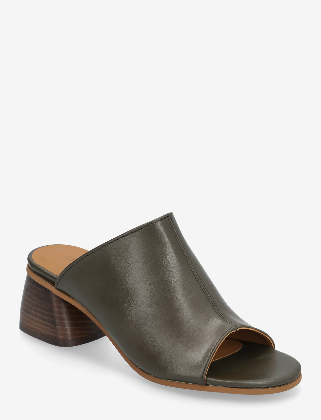 ANGULUS - Sandals - Block heels - mules med hæle - 1446 olive - 0