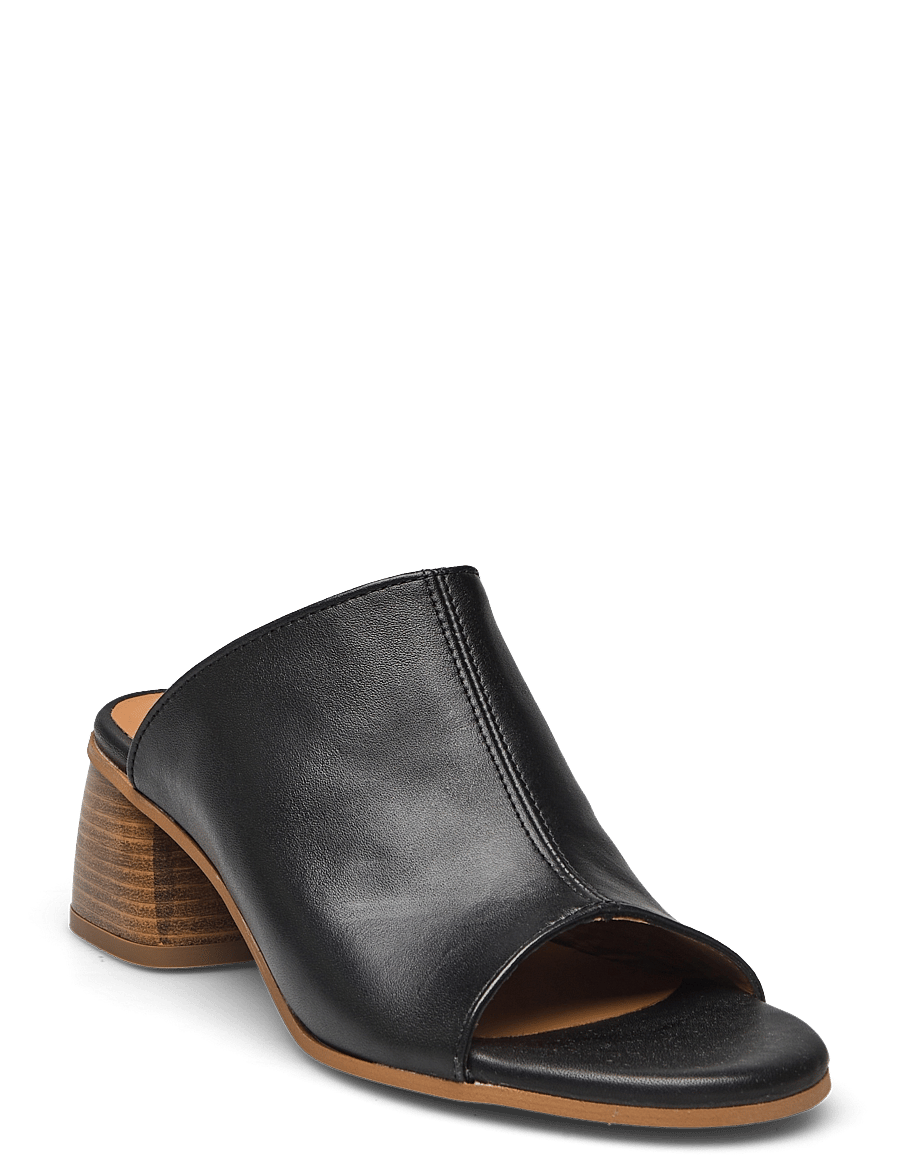 ANGULUS - Sandals - Block heels - pantoletten mit absätzen - 1604 black - 0