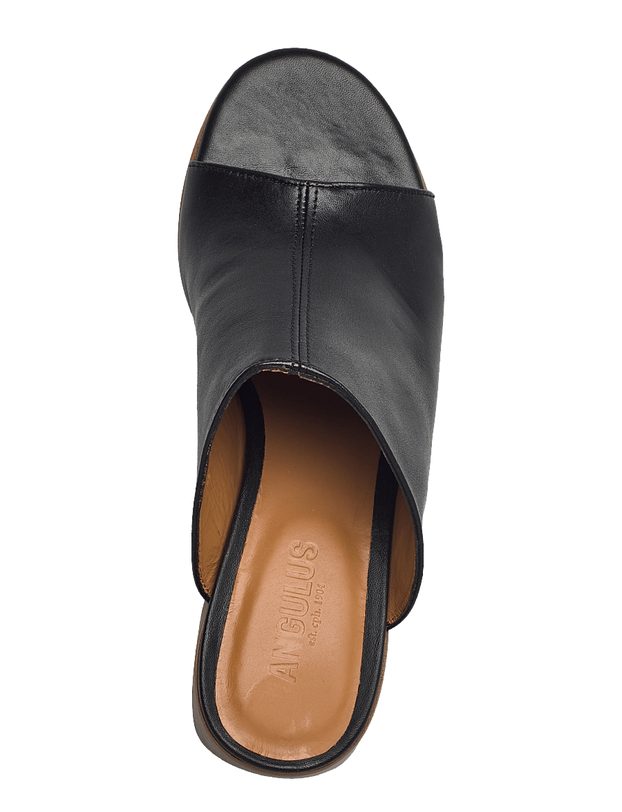 ANGULUS - Sandals - Block heels - pantoletten mit absätzen - 1604 black - 3