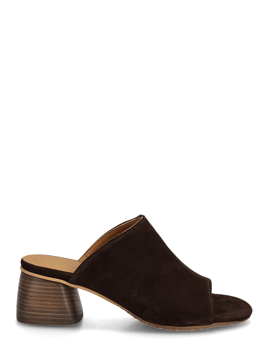 ANGULUS - Sandals - Block heels - pantoletten mit absätzen - 2193 dark brown - 1