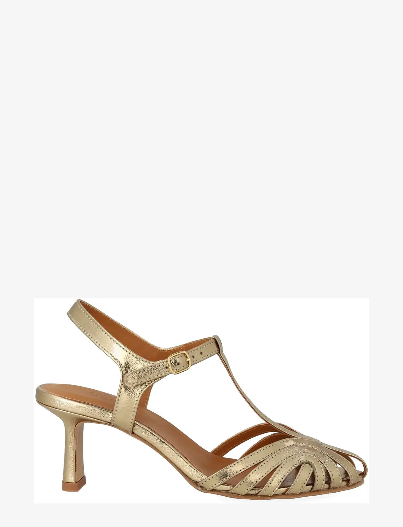 ANGULUS - Sandals - Block heels - sandaletten - 3643 gold - 5