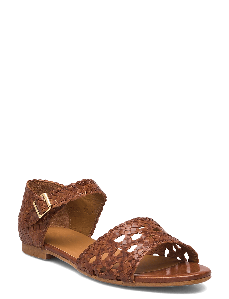 ANGULUS - Sandals - flat - open toe - clo - platta sandaler - 3614 tan braid - 0