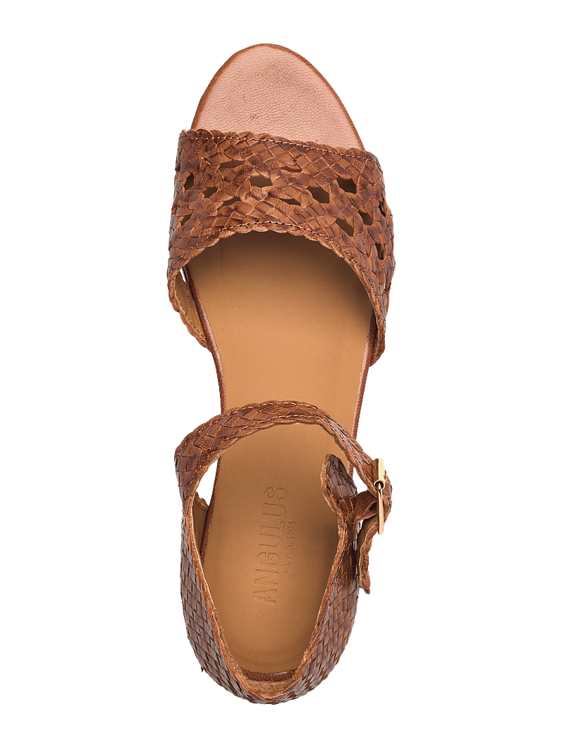 ANGULUS - Sandals - flat - open toe - clo - platta sandaler - 3614 tan braid - 3