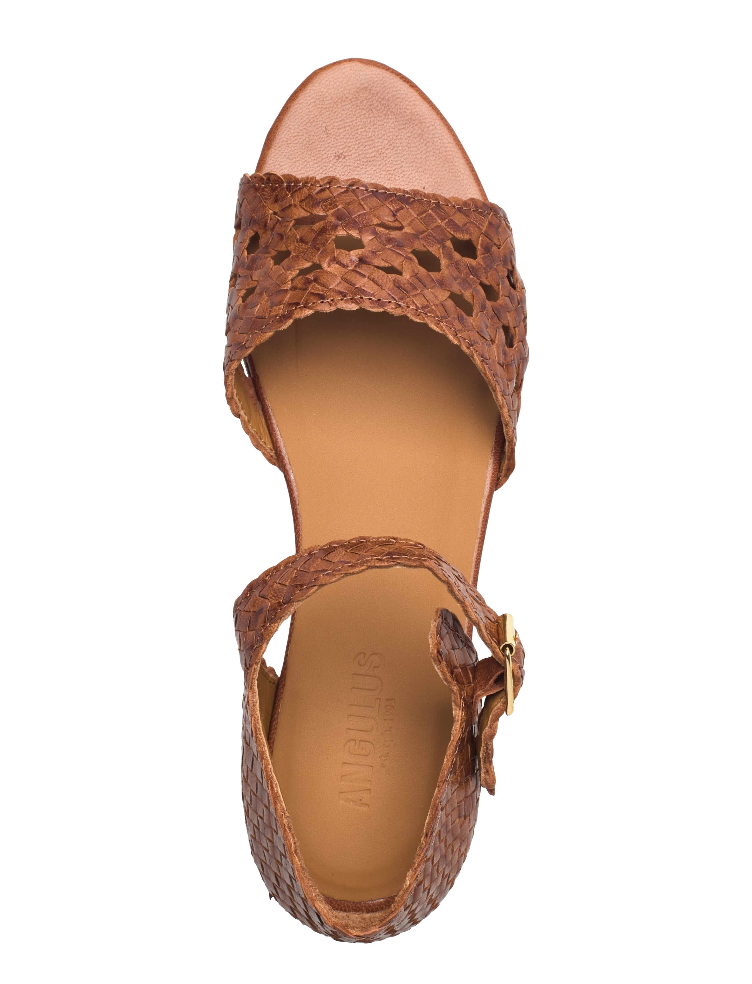 ANGULUS - Sandals - flat  - open toe - clo - flache sandalen - 3614 tan braid - 3