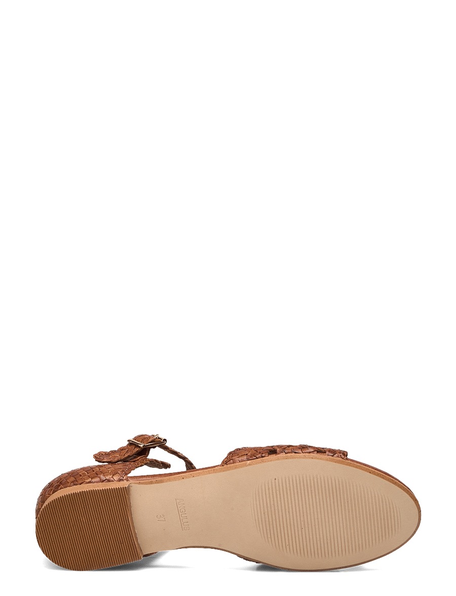 ANGULUS - Sandals - flat - open toe - clo - flache sandalen - 3614 tan braid - 4