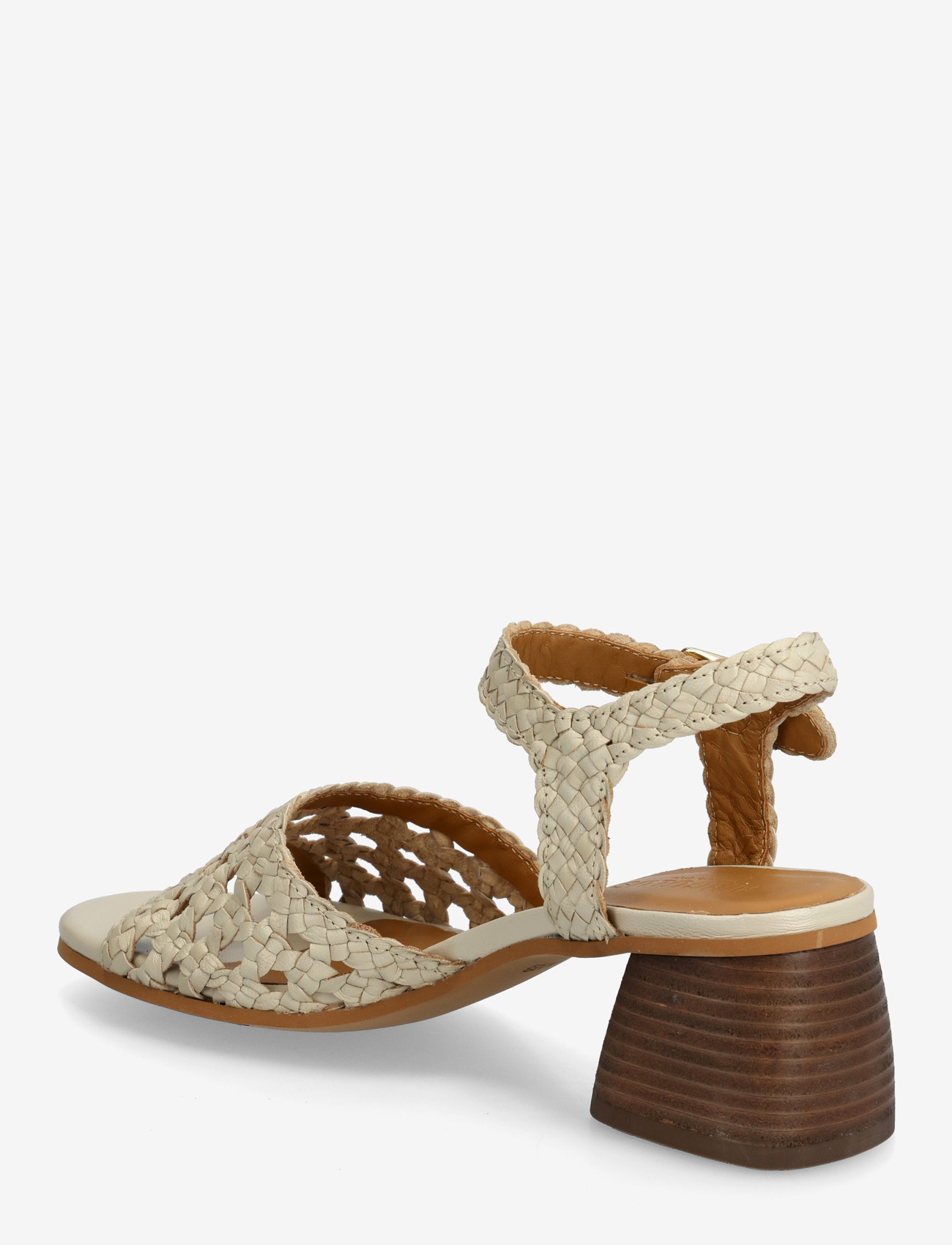 ANGULUS - Sandals - Block heels - lahtised kontsakingad - 2073 buttermilk - 2