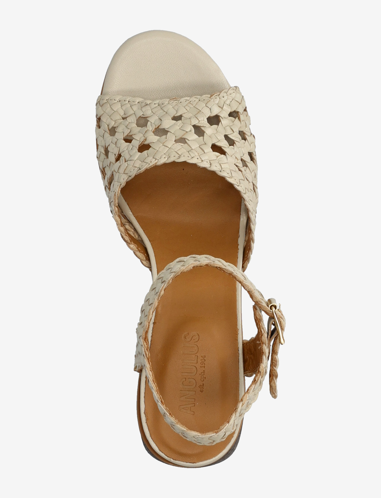 ANGULUS - Sandals - Block heels - lahtised kontsakingad - 2073 buttermilk - 3