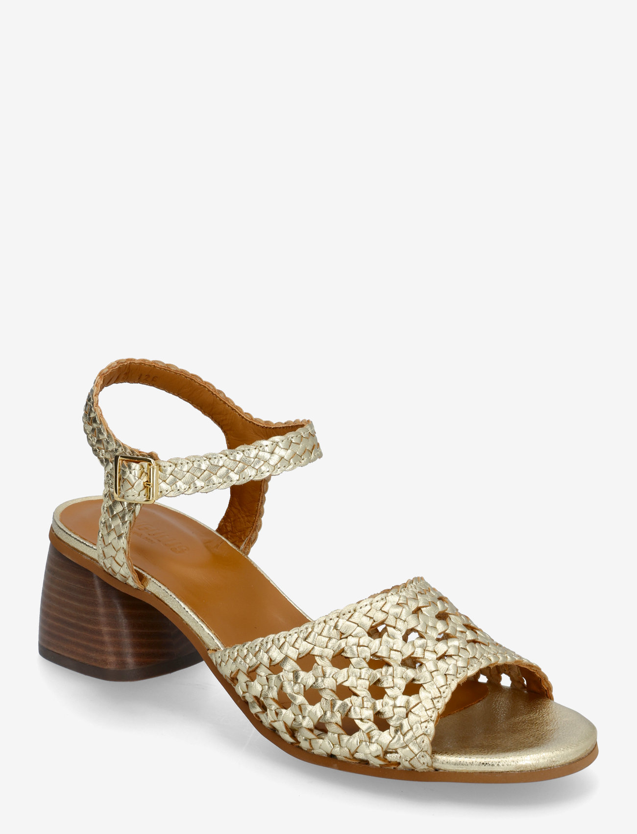 ANGULUS - Sandals - Block heels - heeled sandals - 3612 gold braid - 1