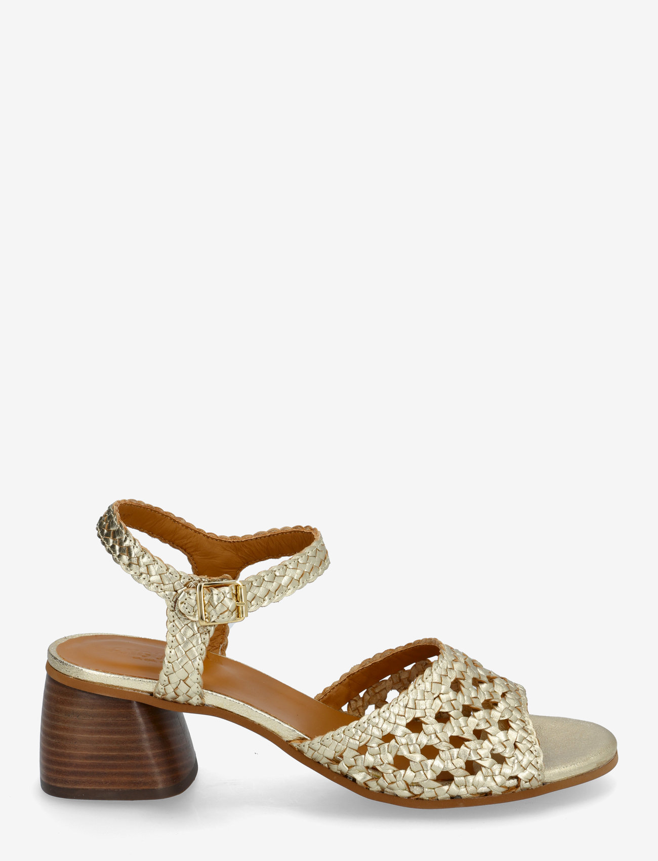 ANGULUS - Sandals - Block heels - heeled sandals - 3612 gold braid - 2