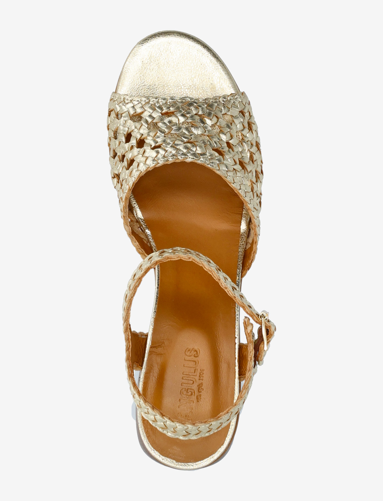 ANGULUS - Sandals - Block heels - heeled sandals - 3612 gold braid - 4