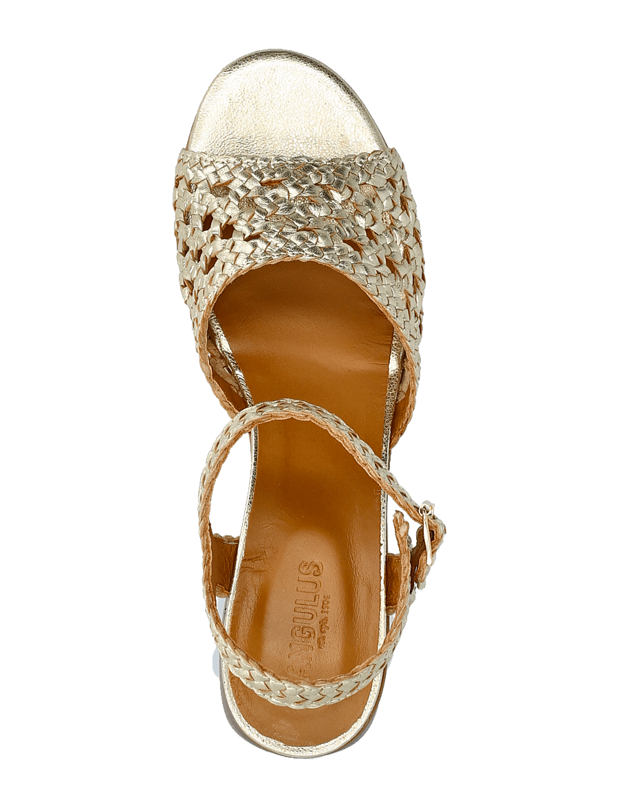 ANGULUS - Sandals - Block heels - kontsaga sandaalid - 3612 gold braid - 4