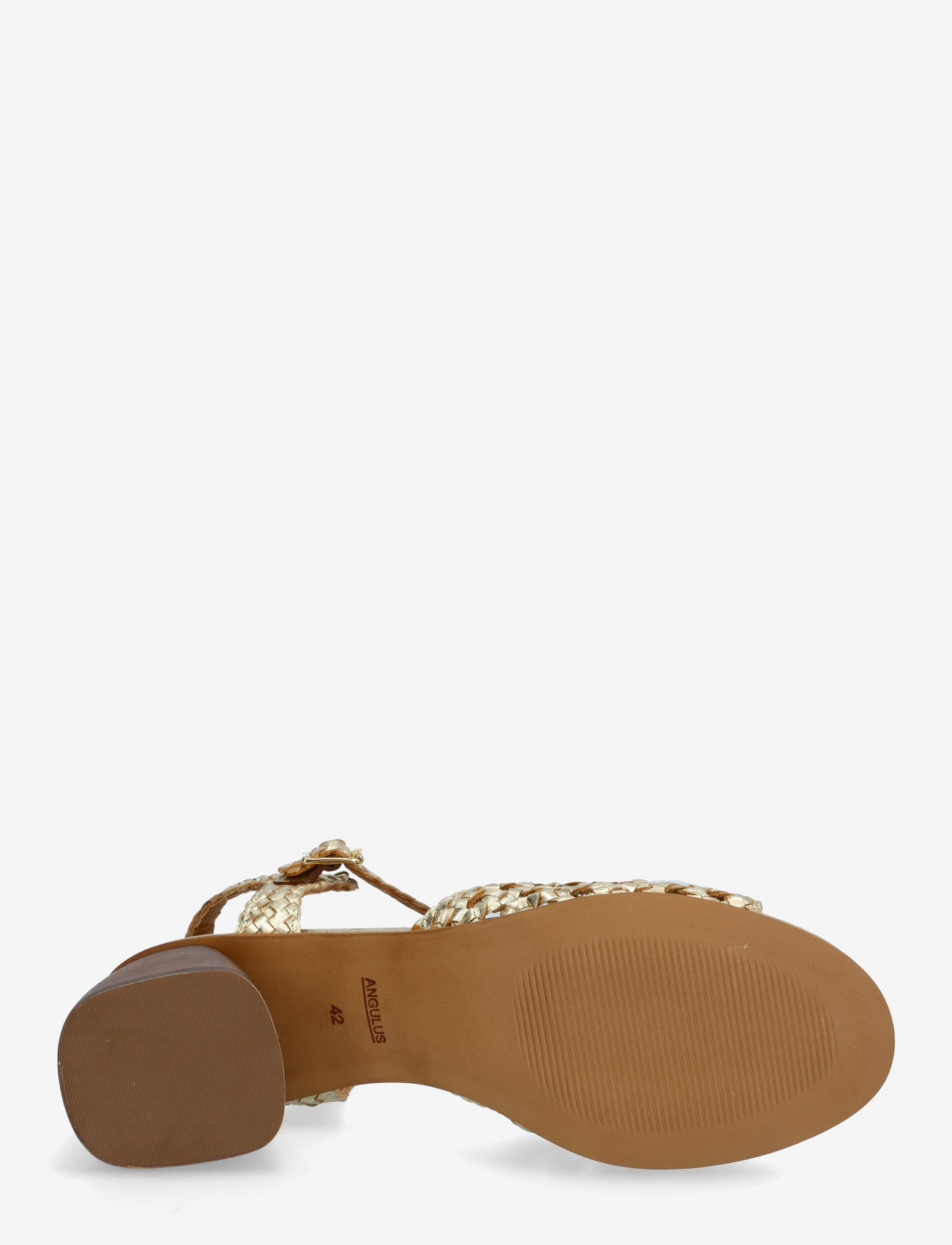 ANGULUS - Sandals - Block heels - heeled sandals - 3612 gold braid - 5