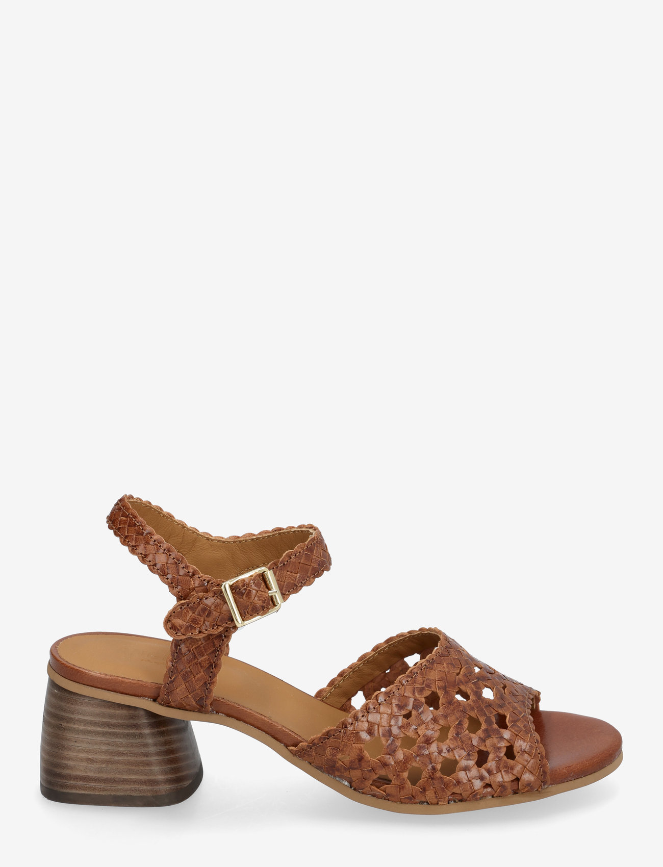 ANGULUS - Sandals - Block heels - sandaletten - 3614 tan braid - 1