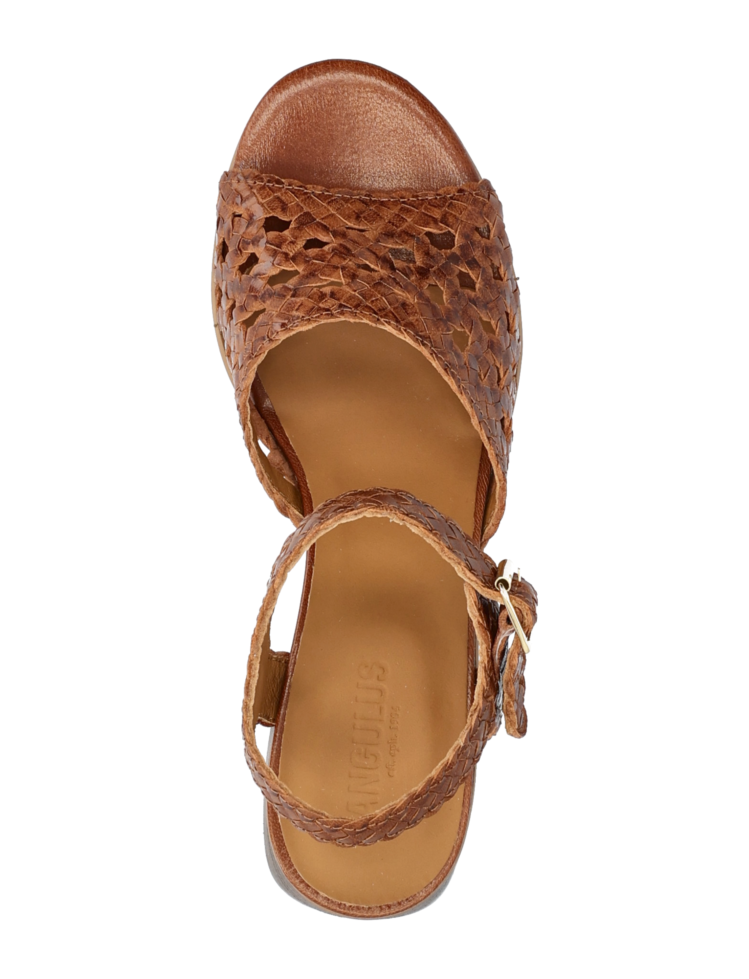 ANGULUS - Sandals - Block heels - sandaletter - 3614 tan braid - 3