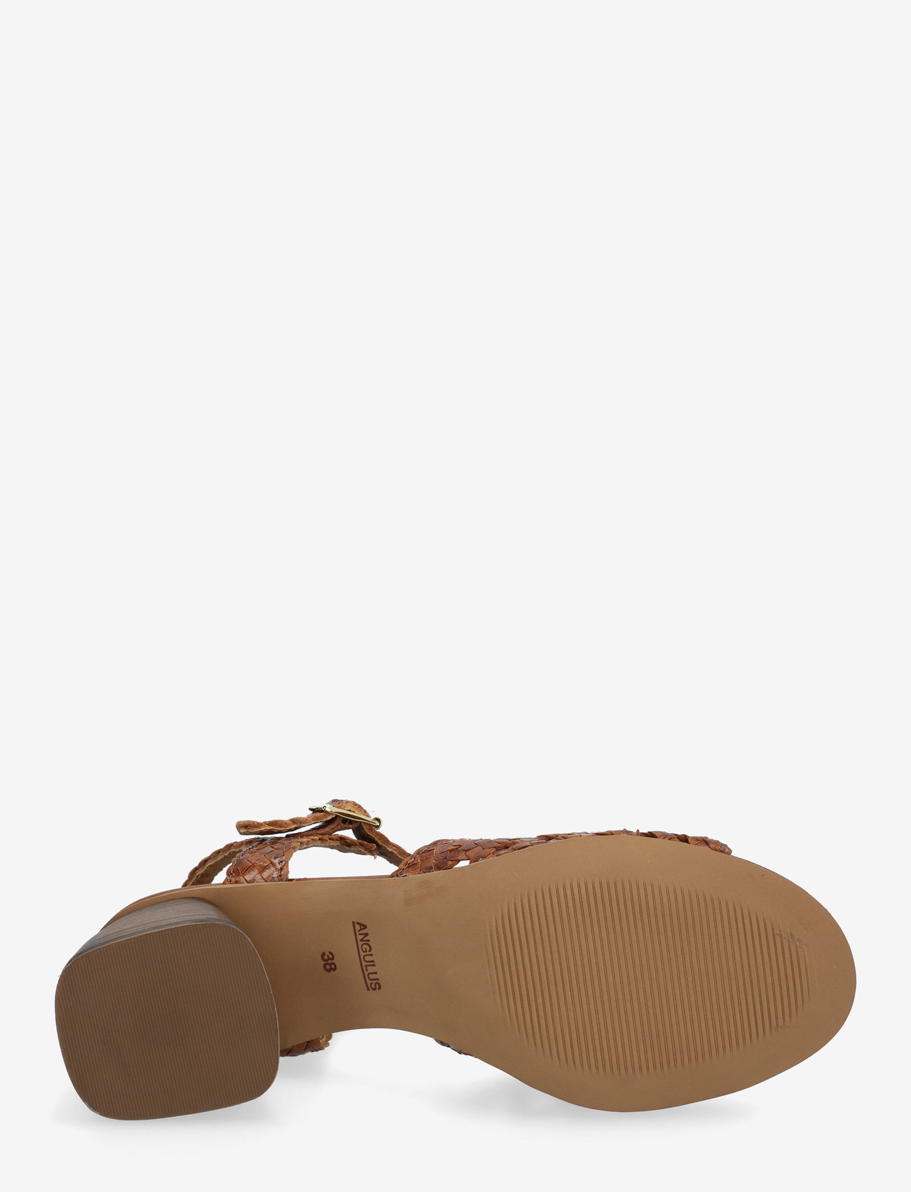 ANGULUS - Sandals - Block heels - sandaletten - 3614 tan braid - 4