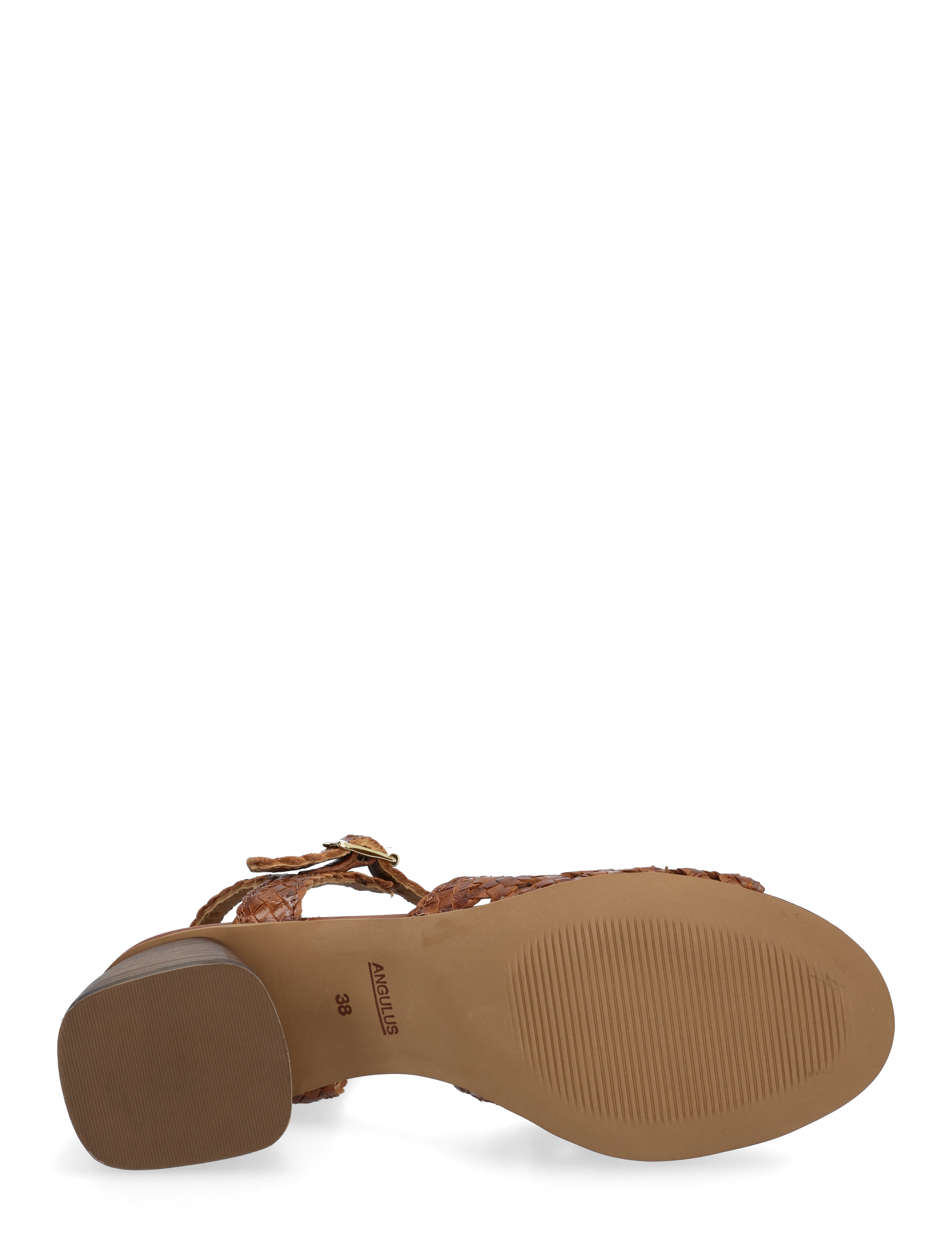 ANGULUS - Sandals - Block heels - sandaletter - 3614 tan braid - 4