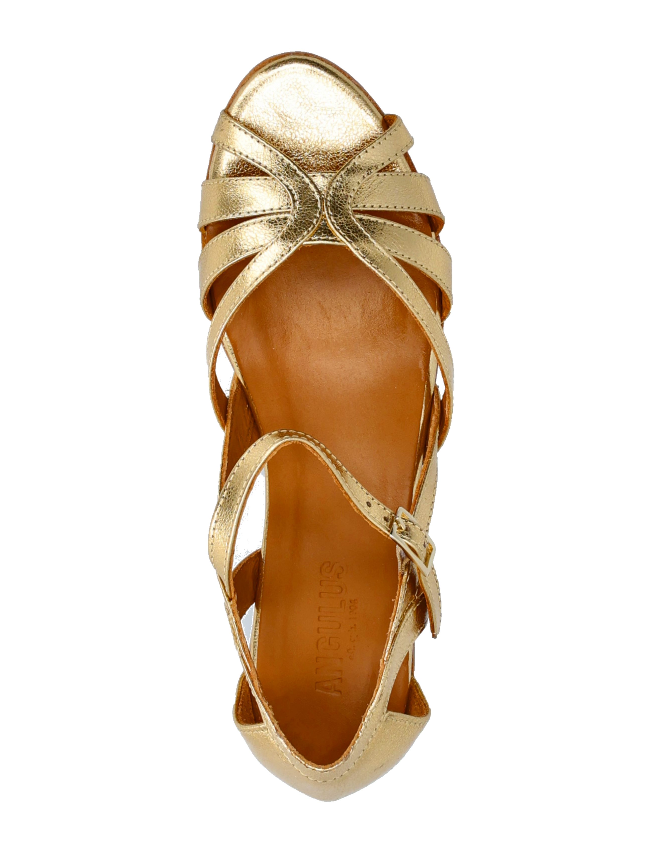 ANGULUS - Sandals - flat - kontsata sandaalid - 3643 gold - 3