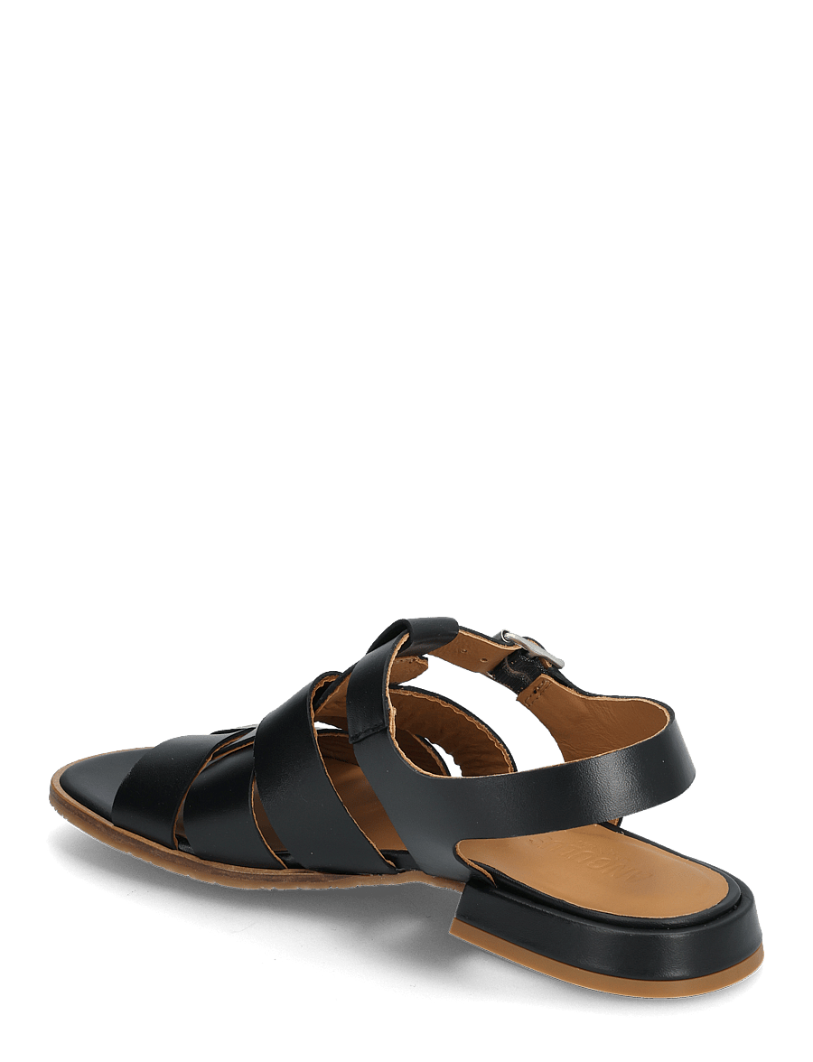 ANGULUS - Sandals - flat - open toe - op - gladiatoriaus stiliaus sandalai - 1785 black - 2