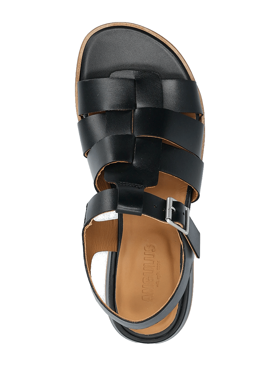 ANGULUS - Sandals - flat - open toe - op - gladiatoriaus stiliaus sandalai - 1785 black - 3