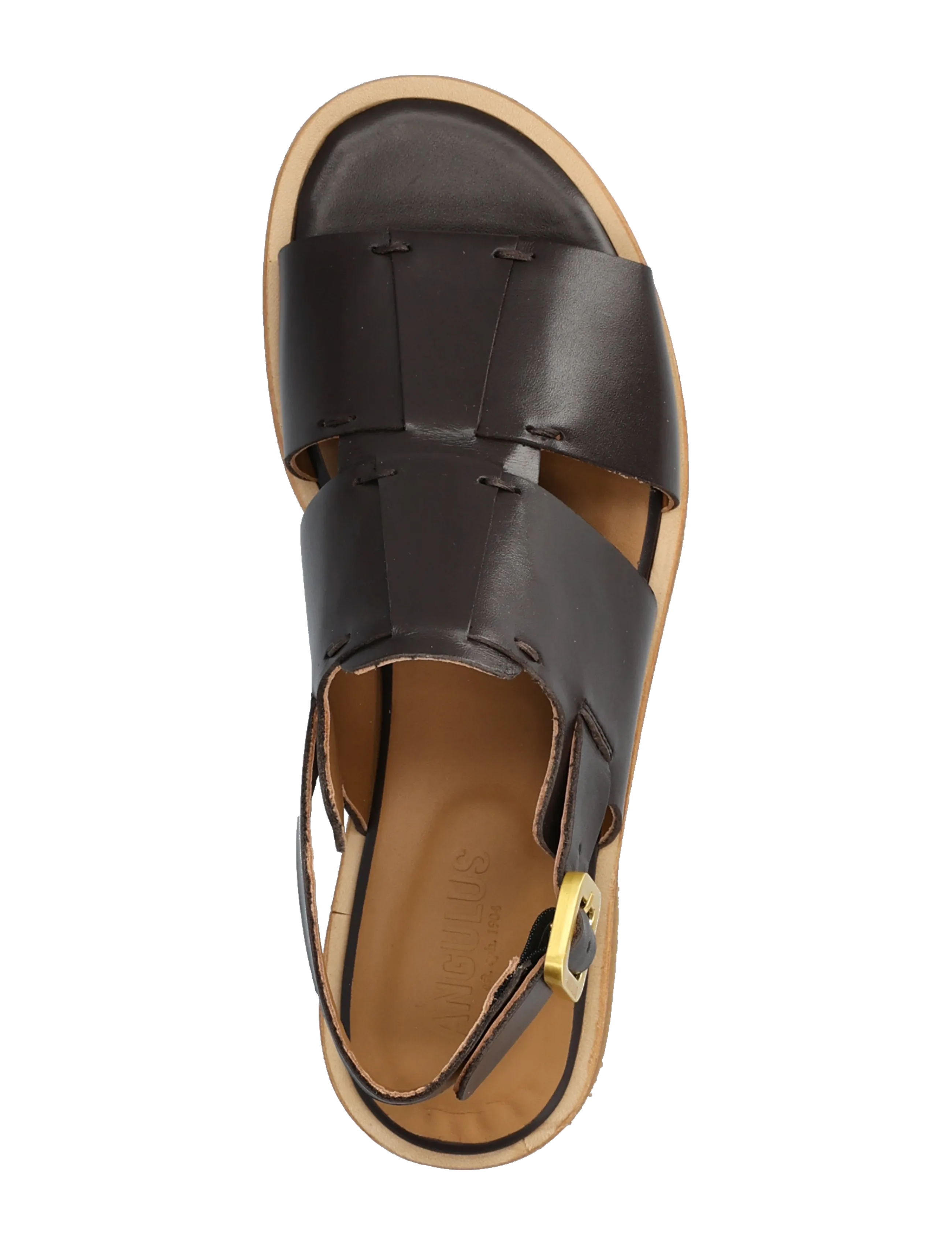 ANGULUS - Sandals - flat - lygiapadės basutės - 3639 dark brown - 3