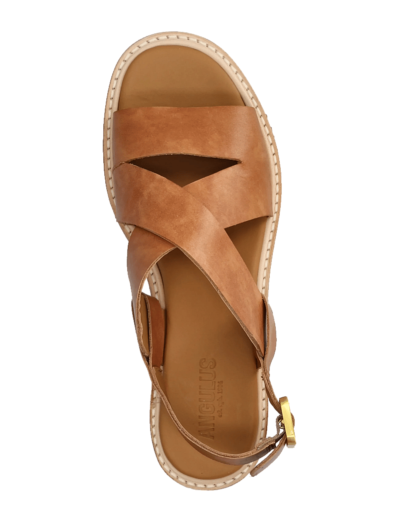 ANGULUS - Sandals - flat - open toe - op - flat sandals - 3637 tan - 4