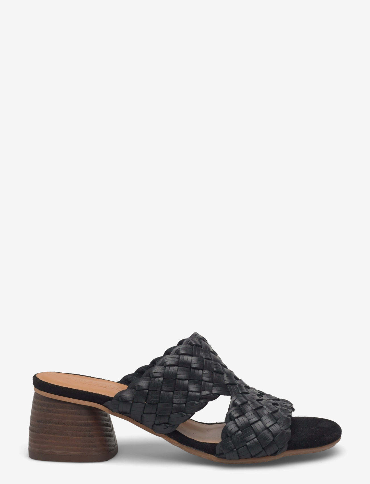 ANGULUS - Sandals - Block heels - pantoletten mit absätzen - 4688/1163 black braid/black - 1
