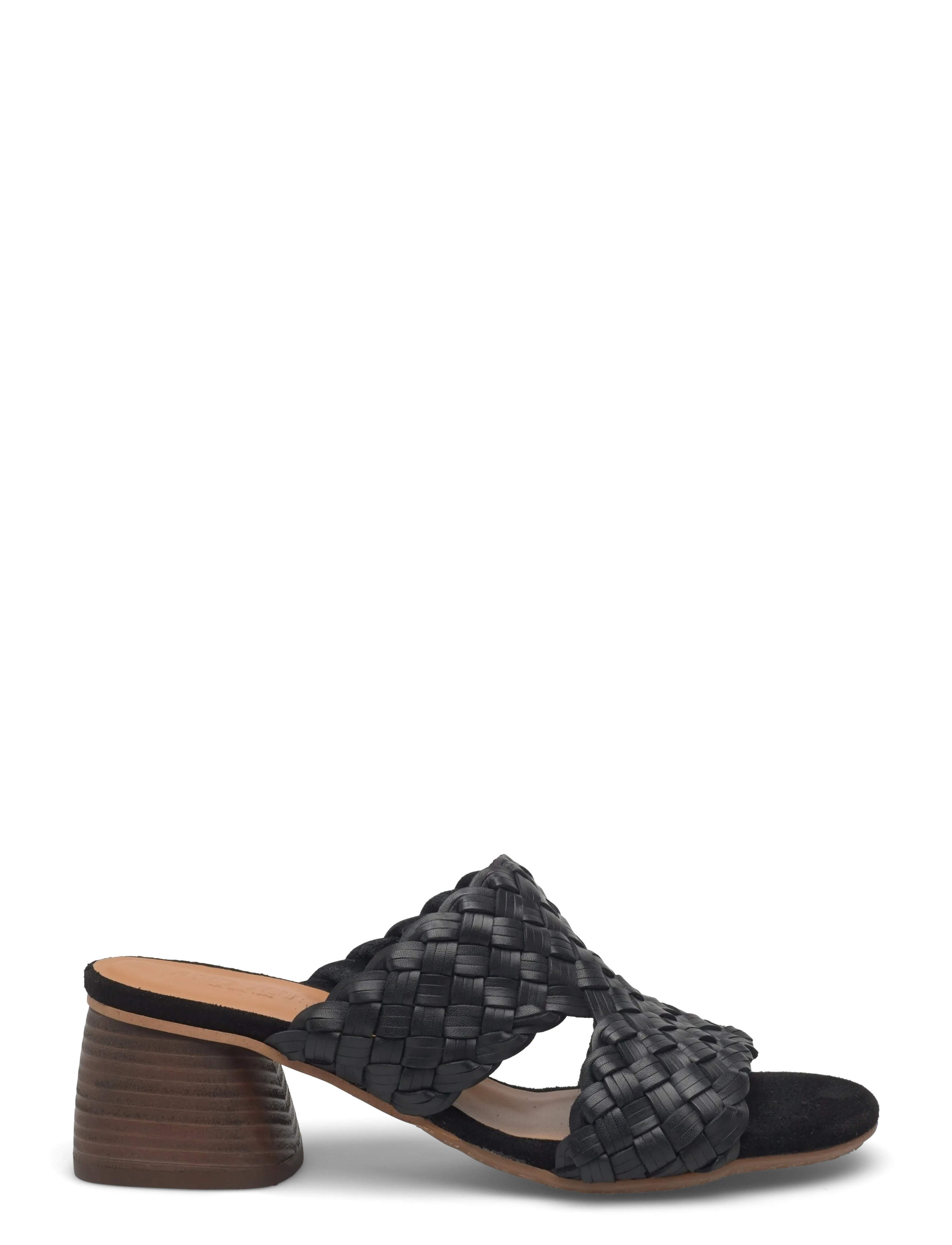 ANGULUS - Sandals - Block heels - mules með hælum - 4688/1163 black braid/black - 1