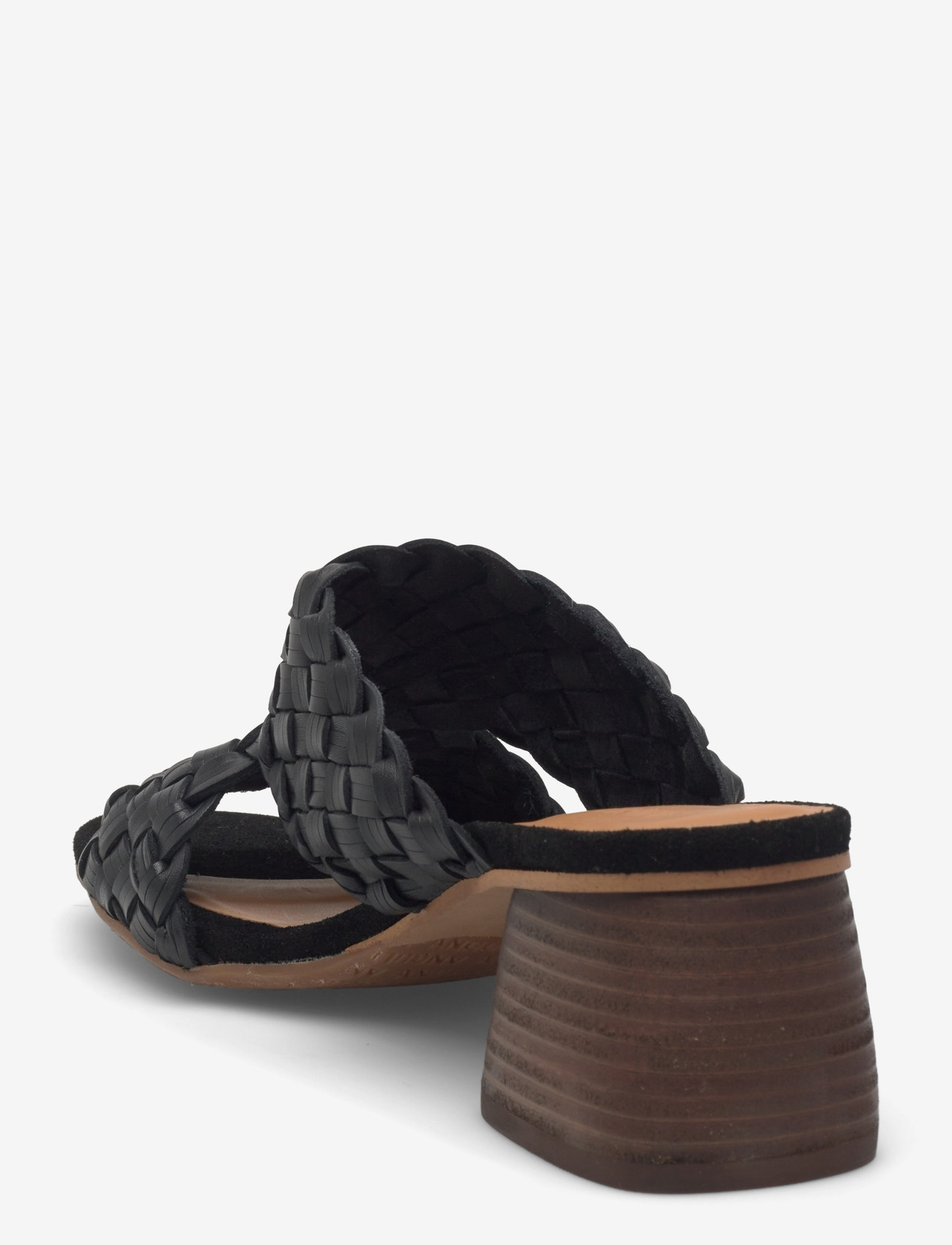 ANGULUS - Sandals - Block heels - pantoletten mit absätzen - 4688/1163 black braid/black - 2