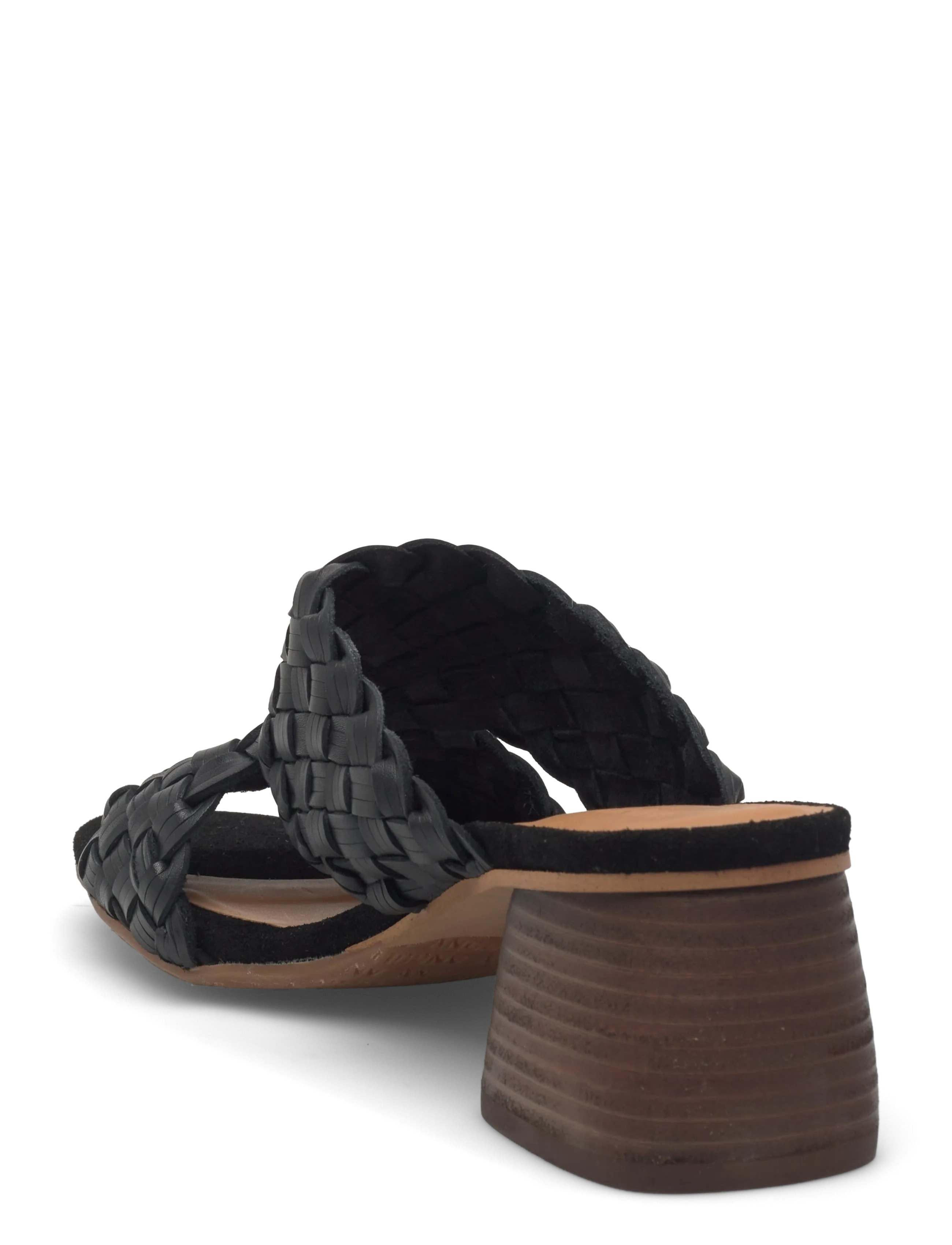 ANGULUS - Sandals - Block heels - mules með hælum - 4688/1163 black braid/black - 2