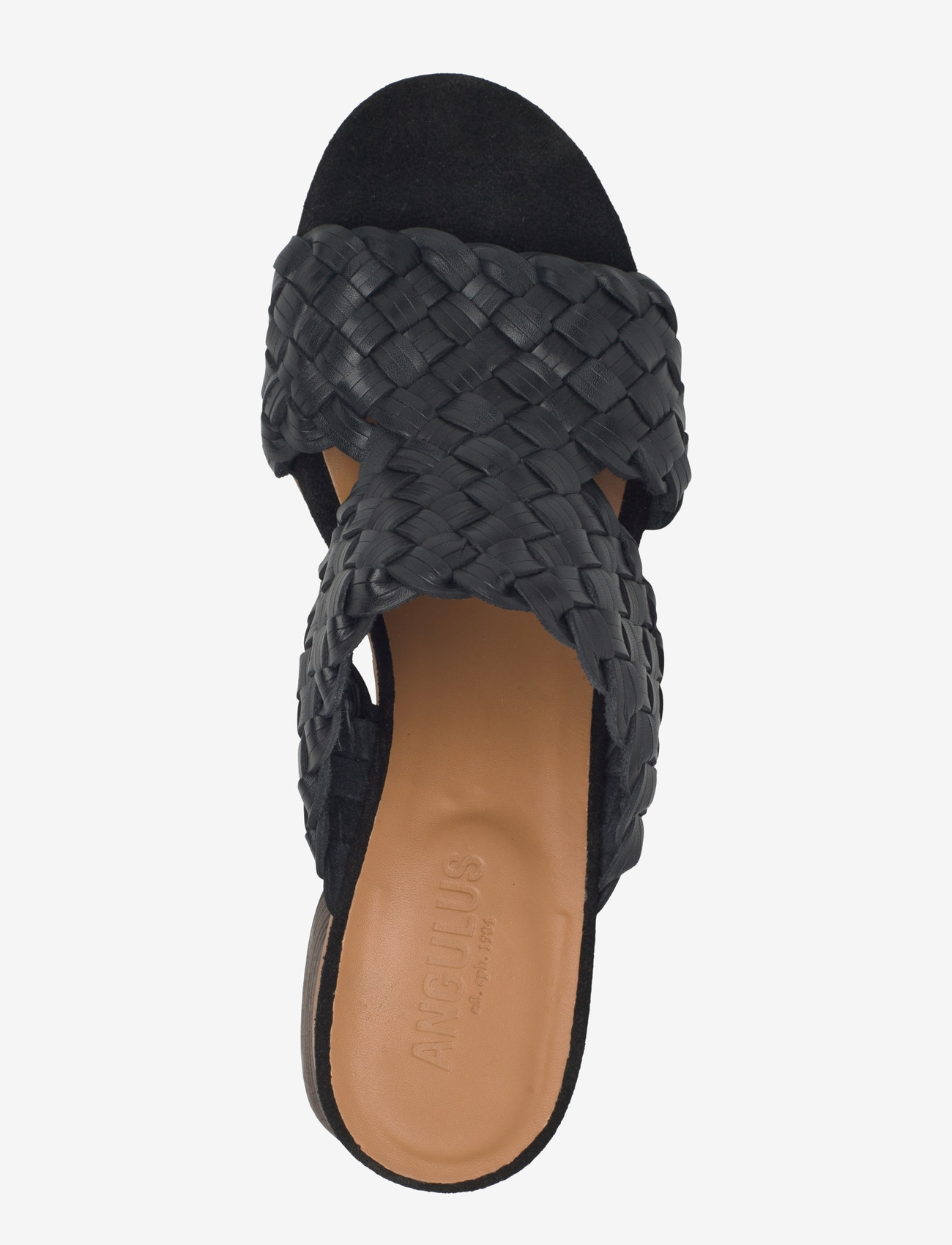 ANGULUS - Sandals - Block heels - pantoletten mit absätzen - 4688/1163 black braid/black - 3