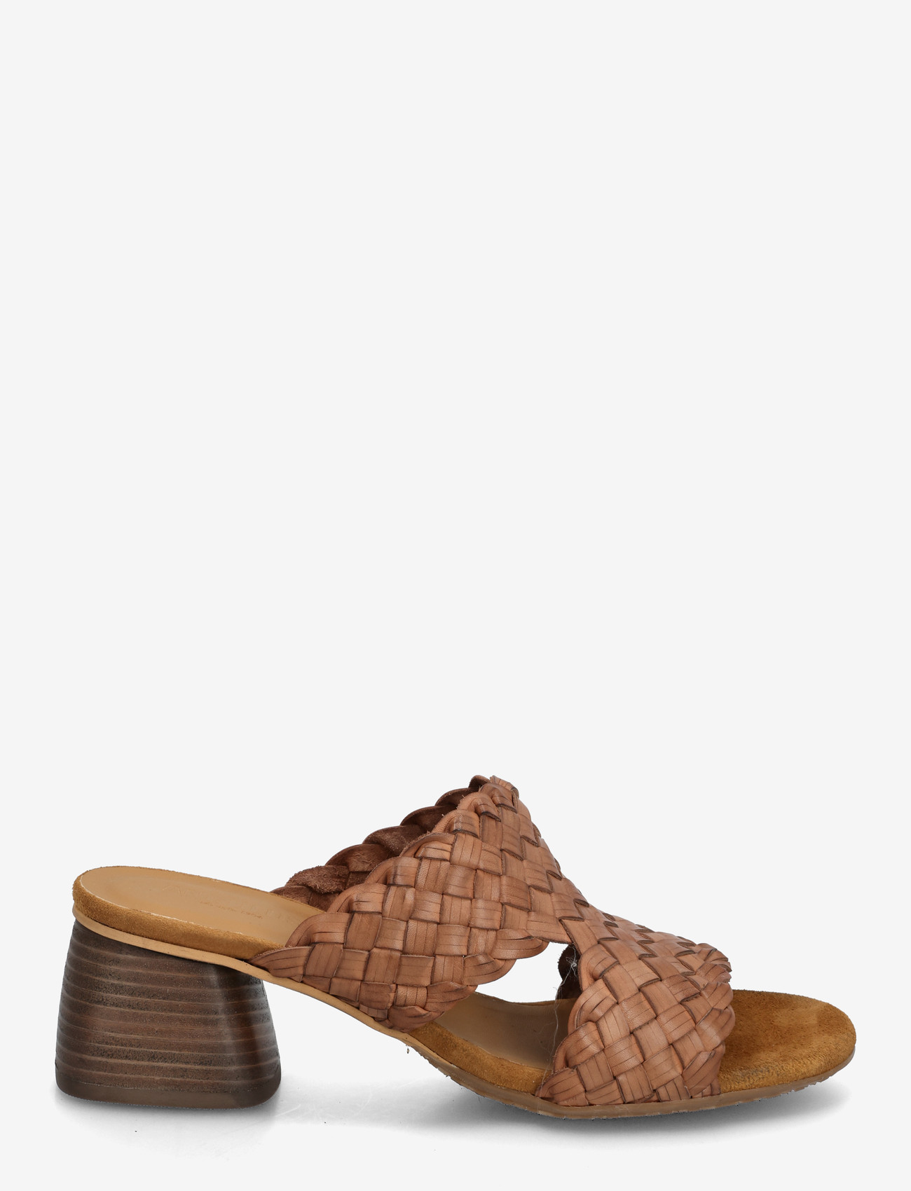 ANGULUS - Sandals - Block heels - pantoletten mit absätzen - 4685/f46 tan braid - 1