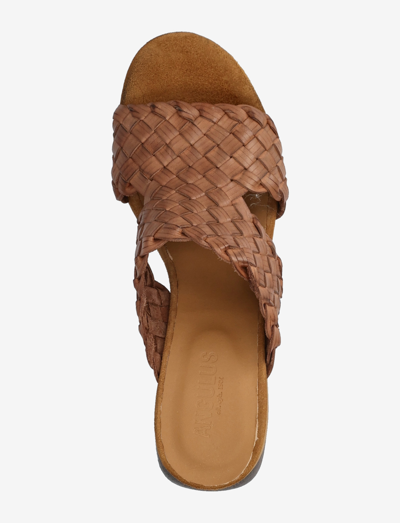 ANGULUS - Sandals - Block heels - pantoletten mit absätzen - 4685/f46 tan braid - 3